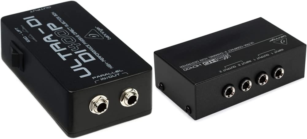 Behringer ULTRA-DI DI400P Passive Hochleistungs-DI-Box & HD400 Ultrakompakter 2-Kanal Brummzerstörer