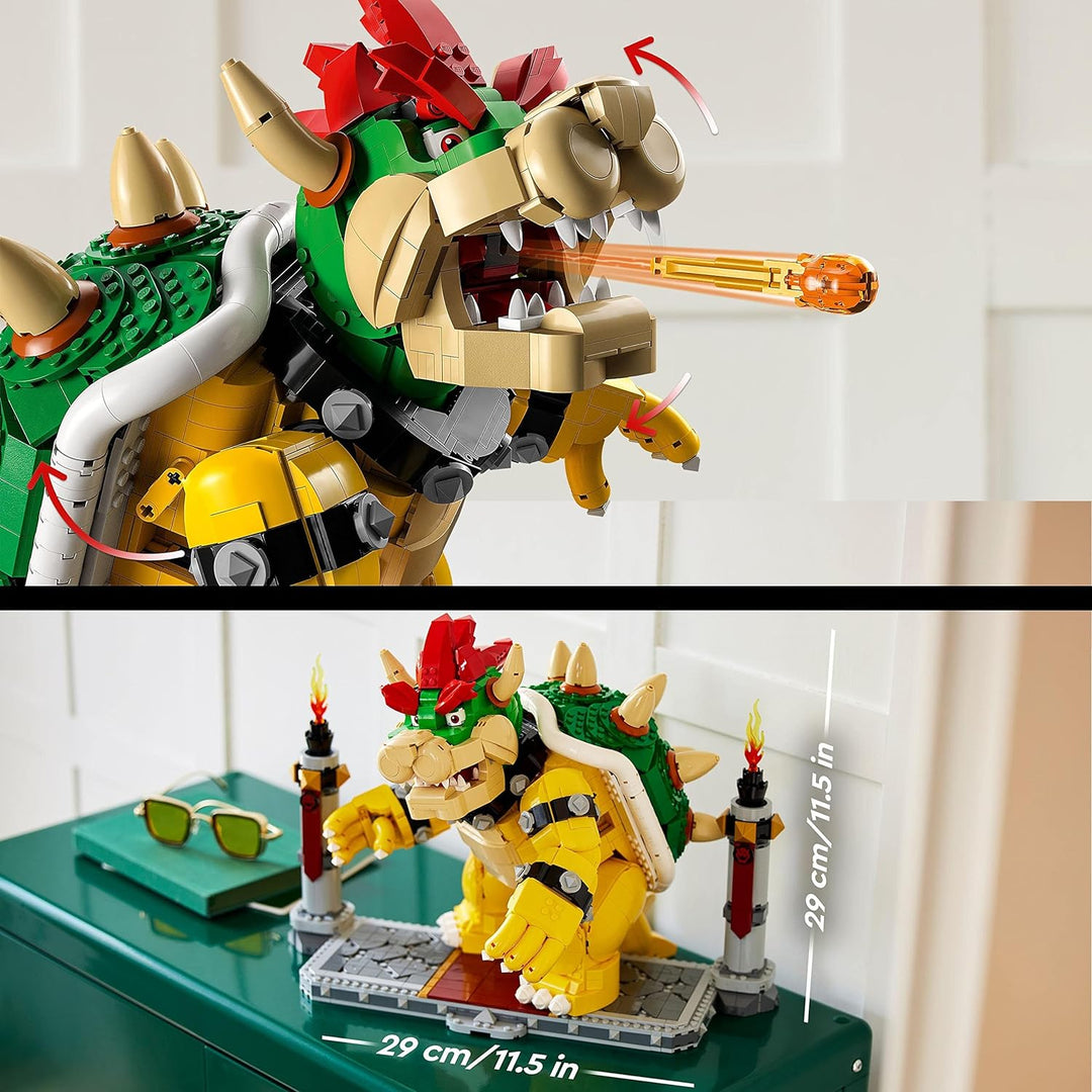 LEGO 71411 Super Mario Der mächtige Bowser, 3D-Modell-Bausatz, Bewegliche Figur zum Sammeln mit Duel