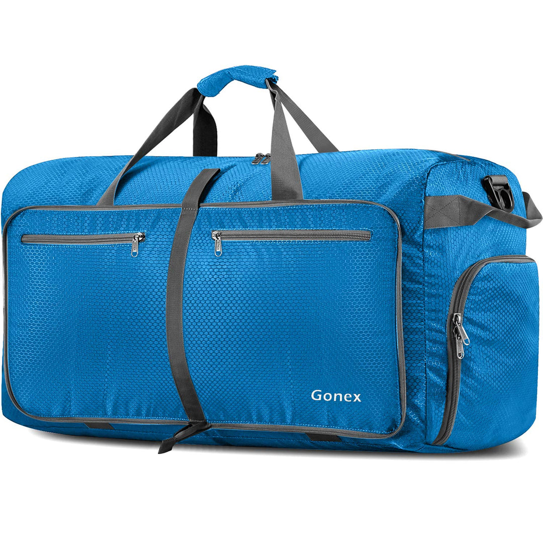 Gonex Faltbare Reisetasche, Leicht mit Schuhfach, 150L, Himmelblau | 210D Waben-Nylon, Wasserabweise