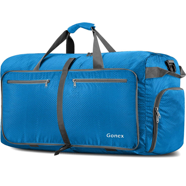 Gonex Faltbare Reisetasche, Leicht mit Schuhfach, 150L, Himmelblau | 210D Waben-Nylon, Wasserabweise