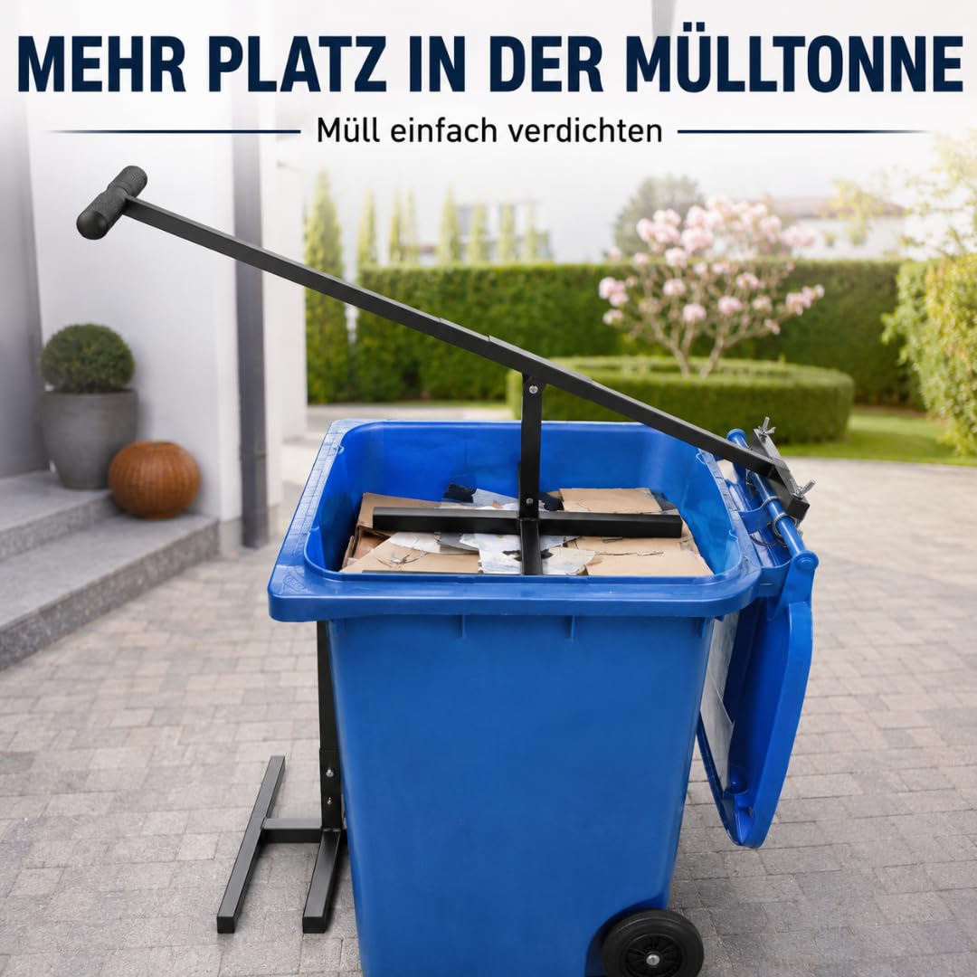 Müllpresse für Zuhause 60–240L | Höhenverstellbare Mülltonnenpresse & Abfallpresse für Restmüll, Pap