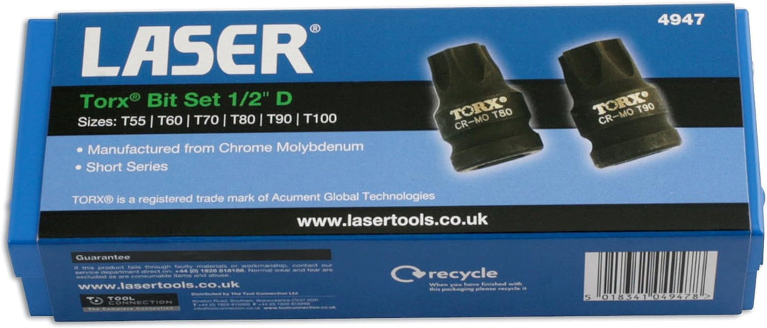 Laser 4947 Laser 4947 Schlagschraubendreher-Star-Bits, 6 Stück 1/2"D