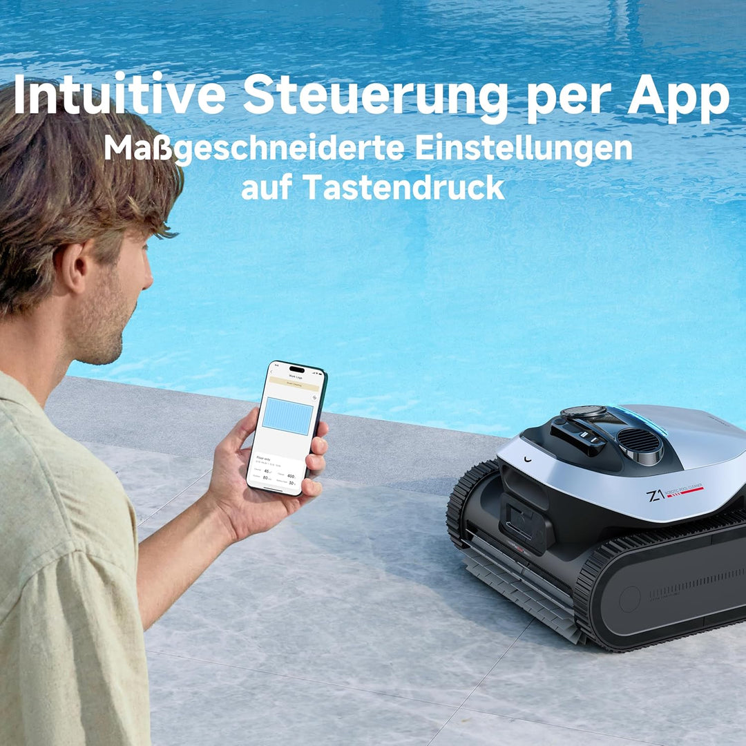 dreame Poolroboter Z1, Poolroboter Boden und Wand, 30,000 LPH, 240 Min. Akkulaufzeit, Hightech-Poole