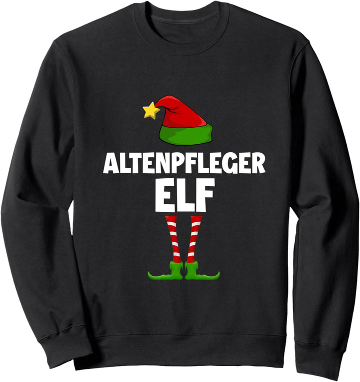 Altenpfleger Elf Partnerlook Familien Outfit Xmas Weihnachts Sweatshirt