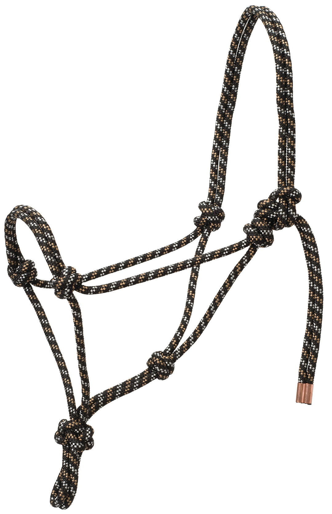Weaver Leather Diamond Braid Seilhalfter, durchschnittliches Pferd Schwarz/Tan/Weiss, Schwarz/Tan/We