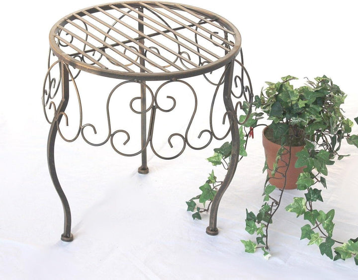 DanDiBo Blumenhocker Metall Braun Rund 3er Set Blumenständer 140129 Beistelltisch Pflanzenständer Kl