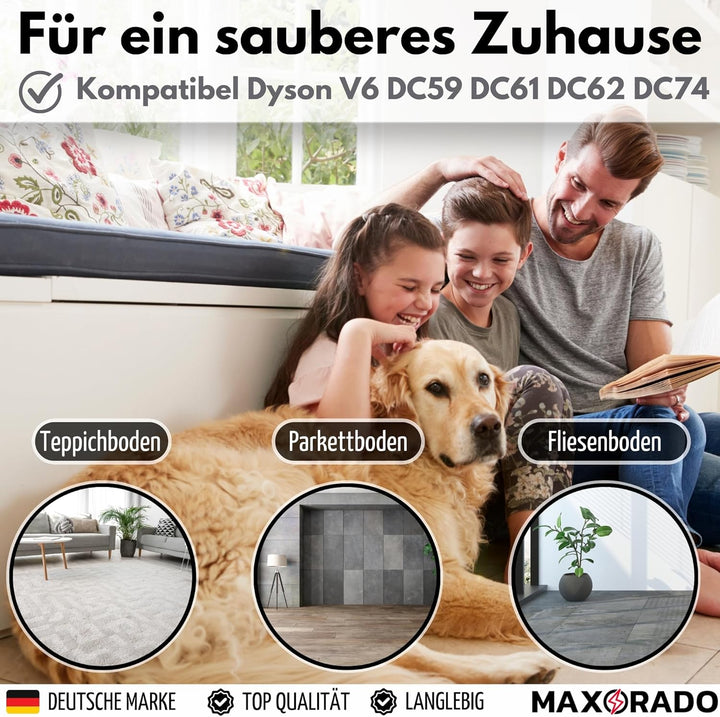 Turbodüse passend für Dyson V6 DC59 DC61 DC62 DC74 DC72 DC33 DC37 DC39 DC41 Staubsauger Bodendüse Tu