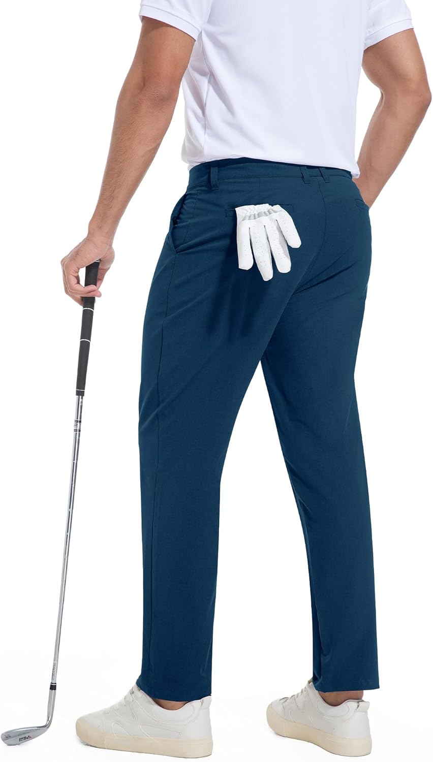 Holure Herren Golf Hosen wasserdichte Slim Fit Golf Hosen Leichte Stretch Outdoor Hosen mit Taschen