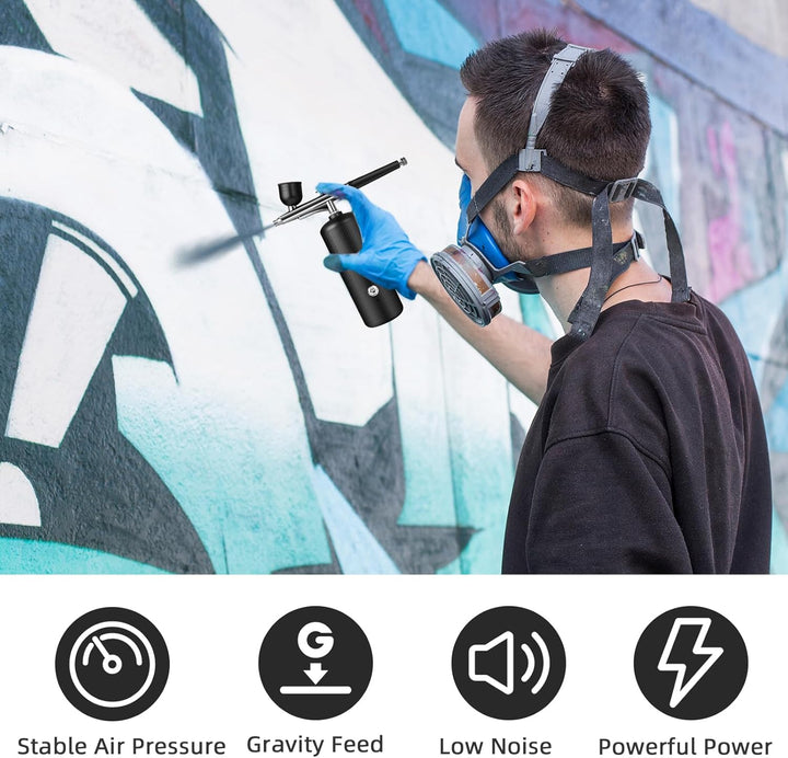 Airbrush-Kit mit Kompressor - Wiederaufladbares, Tragbares, Verstopfungsfreies Hochdruck-Airbrush-Se