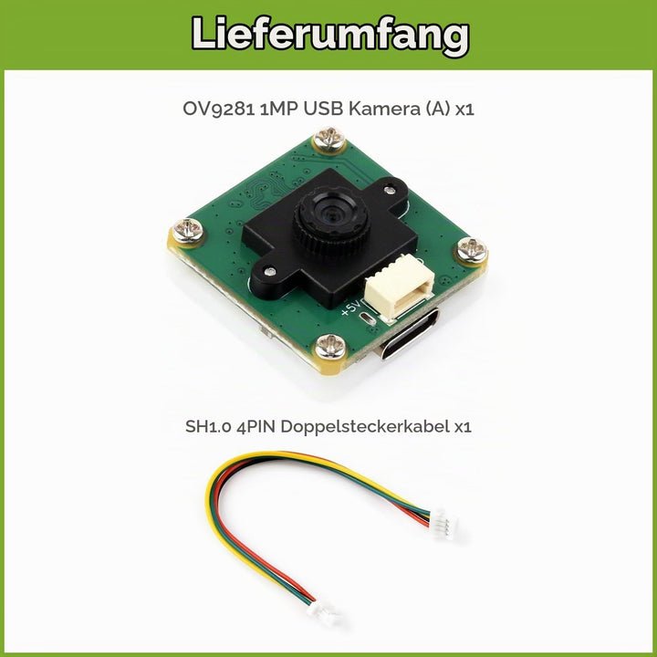 Waveshare OV9281 1MP Mono USB Camera (A), Supports 120FPS High Frame Rate Recording, Global Shutter