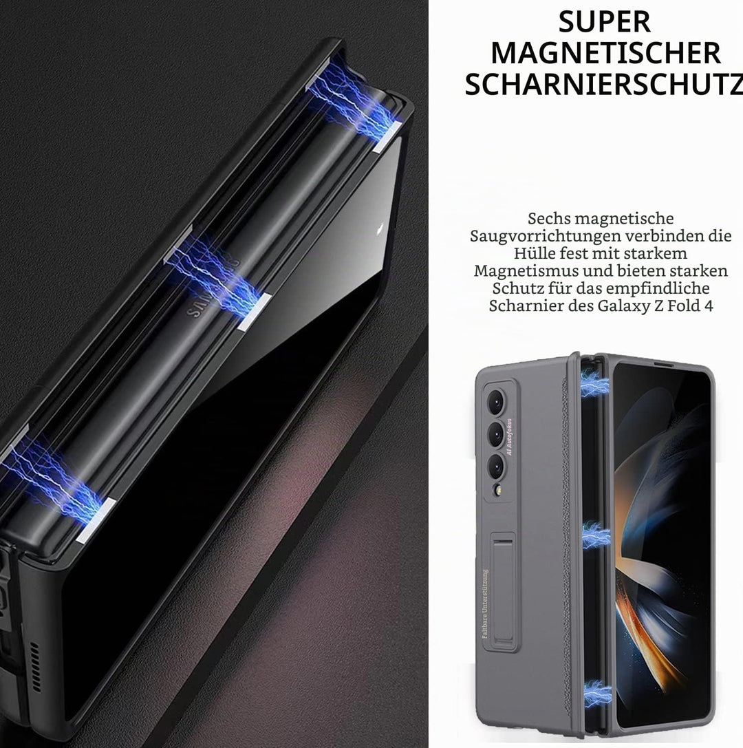 Miimall Kompatibel mit Samsung Galaxy Z Fold 4 Hülle mit Displayschutz Anti-Peeping+Magnetischer Sch