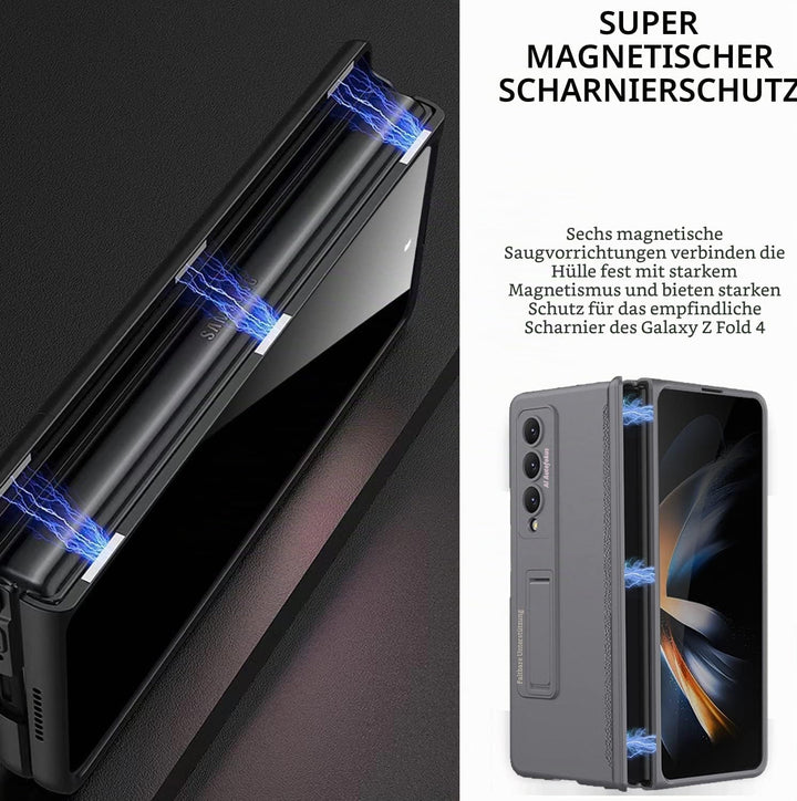 Miimall Kompatibel mit Samsung Galaxy Z Fold 4 Hülle mit Displayschutz Anti-Peeping+Magnetischer Sch