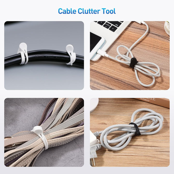 Cable Matters - 20 Packungen Silikon-Magnetverschlüsse (magnetische Kordelbinder) in Schwarz und Wei