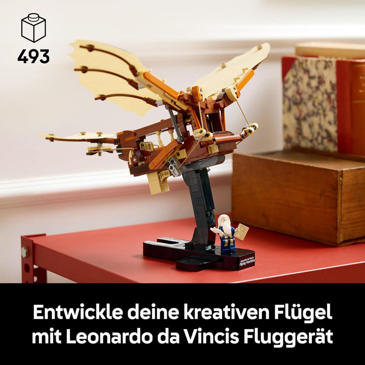 LEGO Icons Leonardo da Vincis Fluggerät mit schlagenden Flügeln - Inklusive Minifigur & Ständer - Ba
