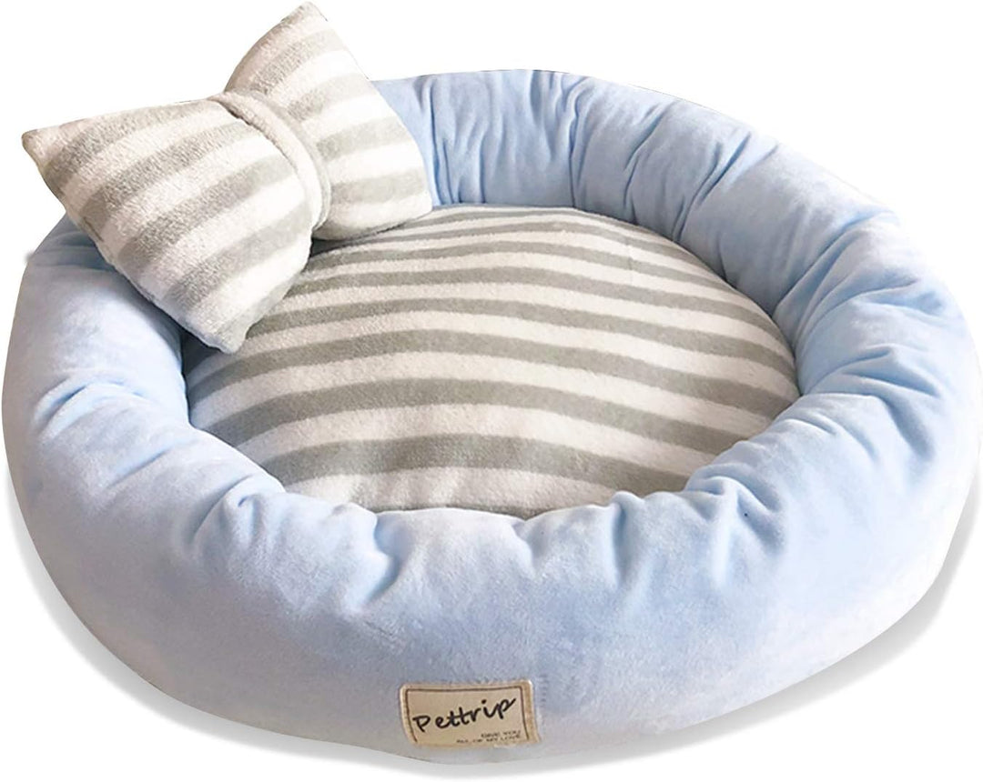 PETCUTE Hundebett Katzenbett Waschbar Hundesofa Rund Kissen Bett Wildlederimitat Haustierbett für Gr