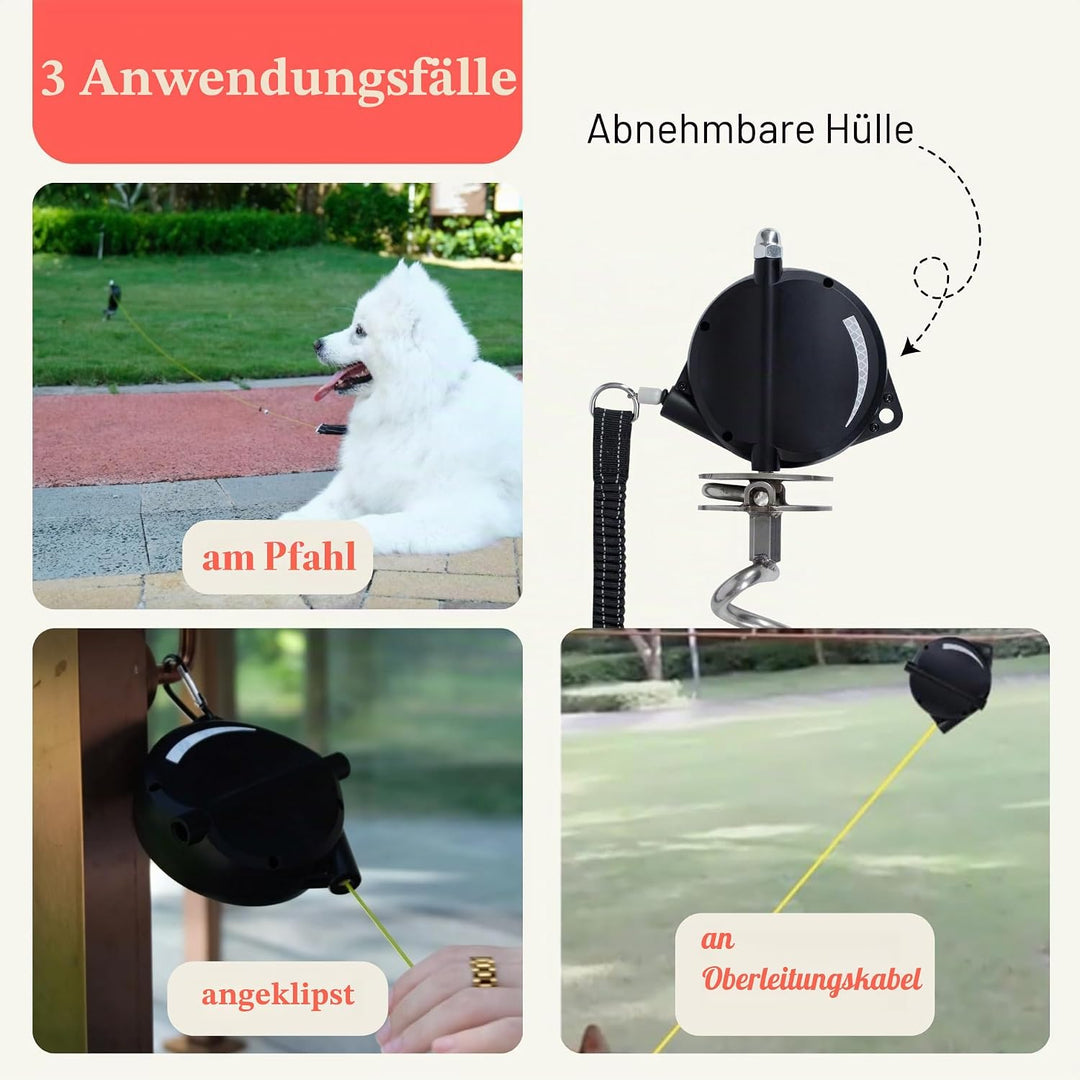 【Robustes einziehbares Hunde-Auslaufkabel】 Die ultimative Hundeleine für draussen - Super Starkes au
