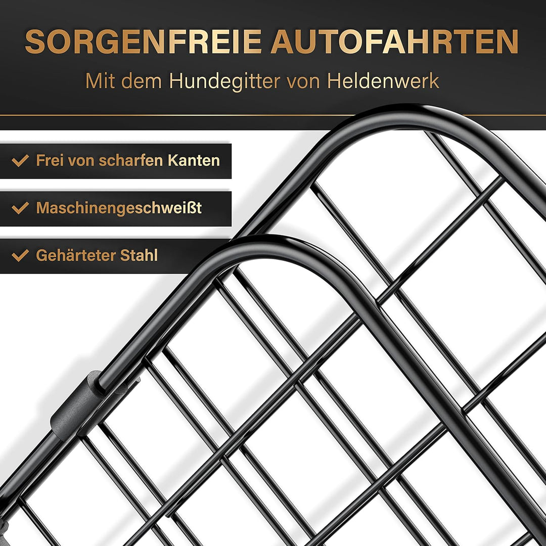 Heldenwerk Universal Kofferraum Trenngitter für Hunde - Auto Hundegitter zum Transport für deinen Hu