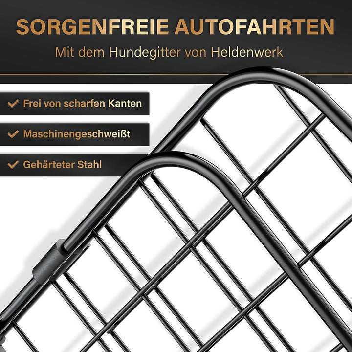 Heldenwerk Universal Kofferraum Trenngitter für Hunde - Auto Hundegitter zum Transport für deinen Hu