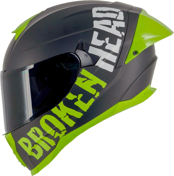 Broken Head BeProud Pro Sport - Motorradhelm Mit Sonnenblende und Spoiler – Ltd. Edition Mit 2 Visie