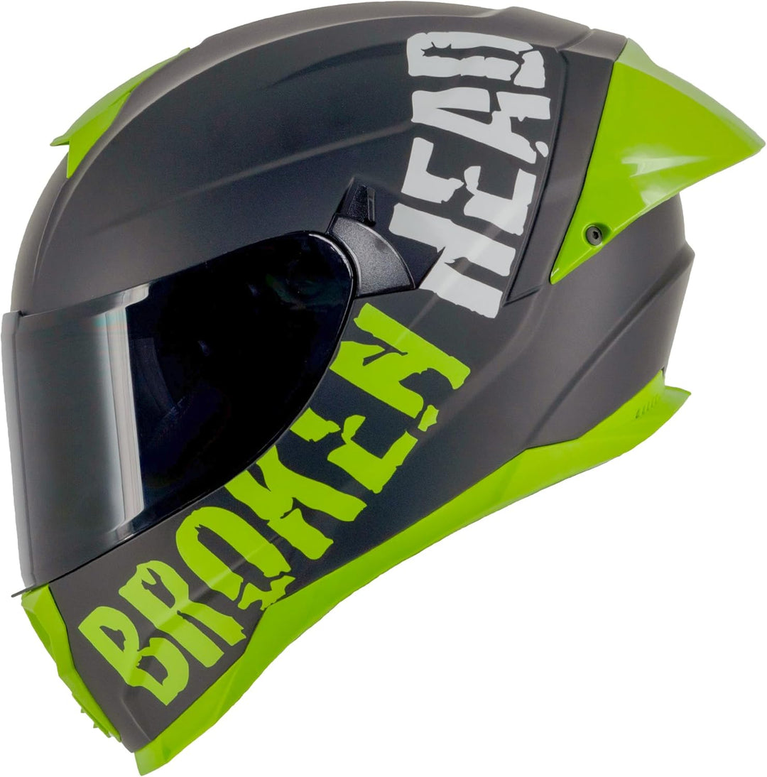 Broken Head BeProud Pro Sport - Motorradhelm Mit Sonnenblende und Spoiler – Ltd. Edition Mit 2 Visie