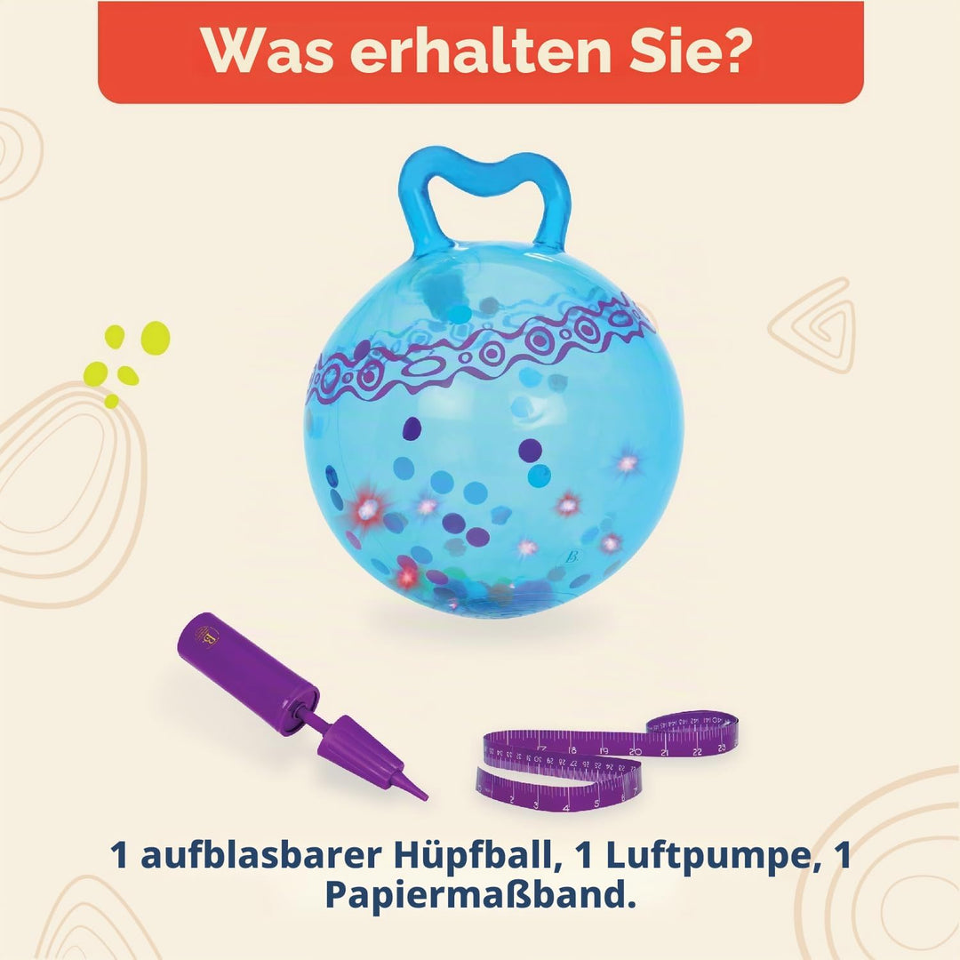 B. toys - Hop n' Glow - Blau - Blauer Trichterball - Leucht-Hüpfball - Hopper Ball für Kinder - Akti