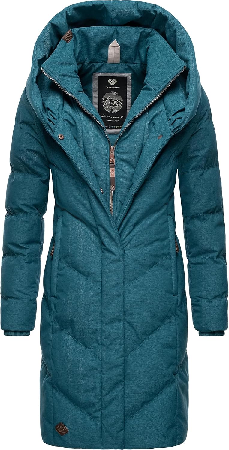 Ragwear Damen Warmer Wintermantel Steppmantel wasserdicht mit Kapuze Natalka Melange XS-6XL M Deep O