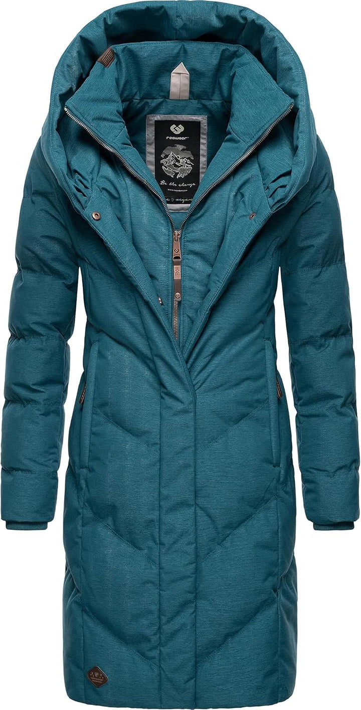 Ragwear Damen Warmer Wintermantel Steppmantel wasserdicht mit Kapuze Natalka Melange XS-6XL M Deep O