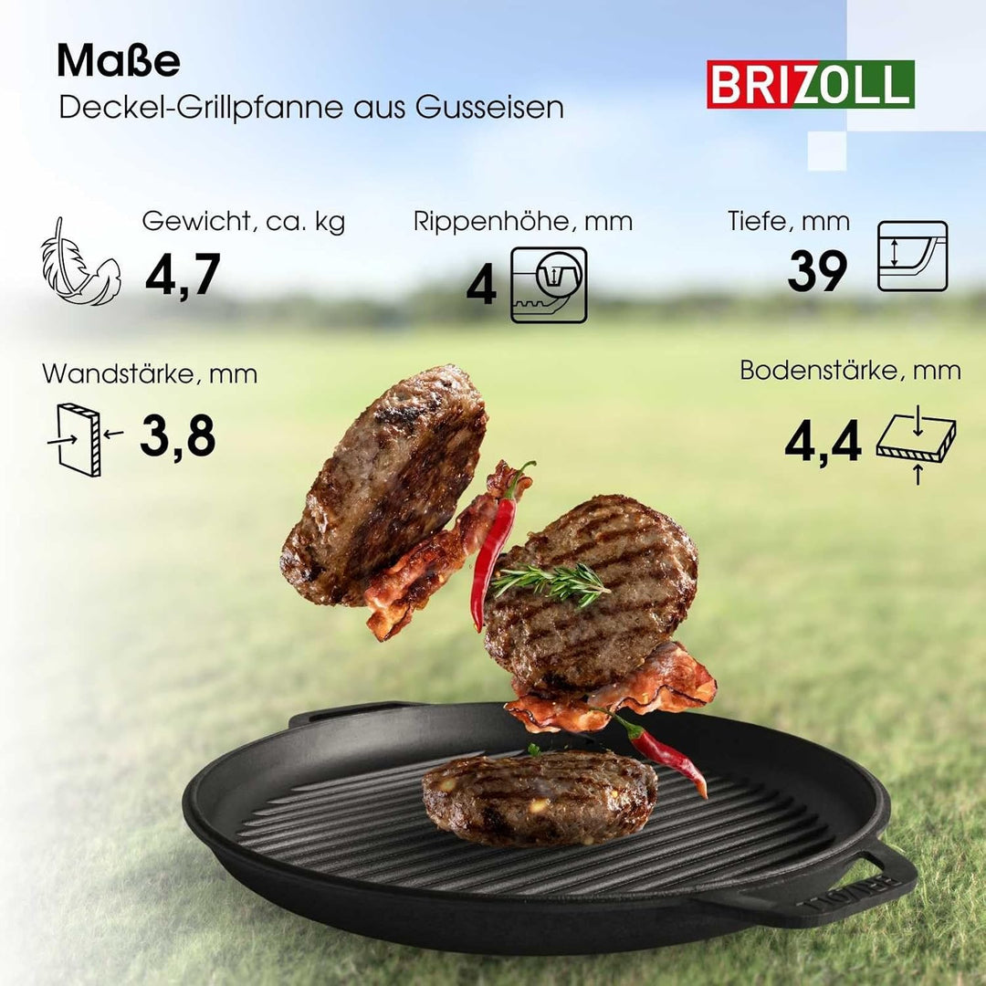 10L Gusseisen Schwenktopf Kazan Asia Kasan mit Deckel-Grillpfanne aus Gusseisen Grillwok Wokpfanne G