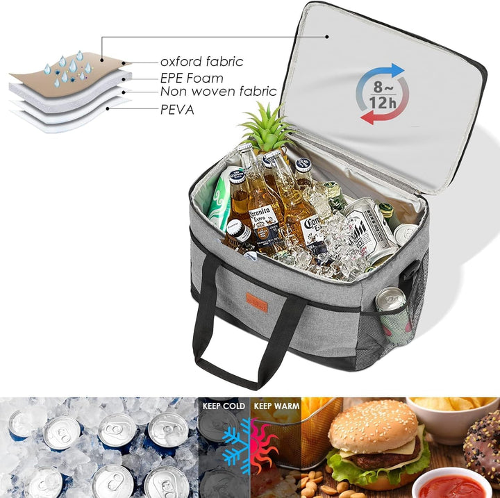 30L Picknick Kühltasche Picknick Tasche Faltbar Cooler Bag Isoliertasche Lunchtasche wasserdichte Kü