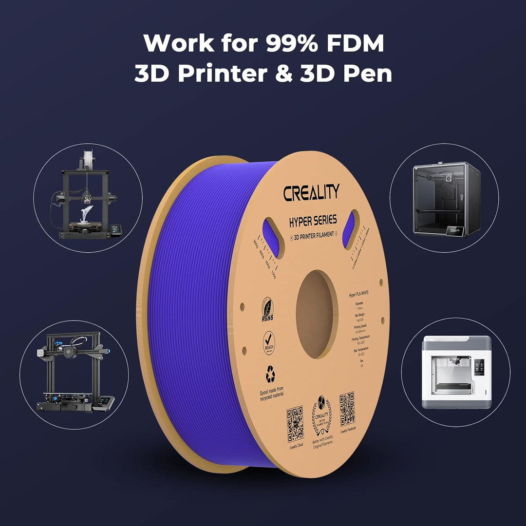 Creality Hyper PLA Blau Filament für 3D Drucker, 1,75mm 3D Druck Filament, Massgenauigkeit +/- 0,03