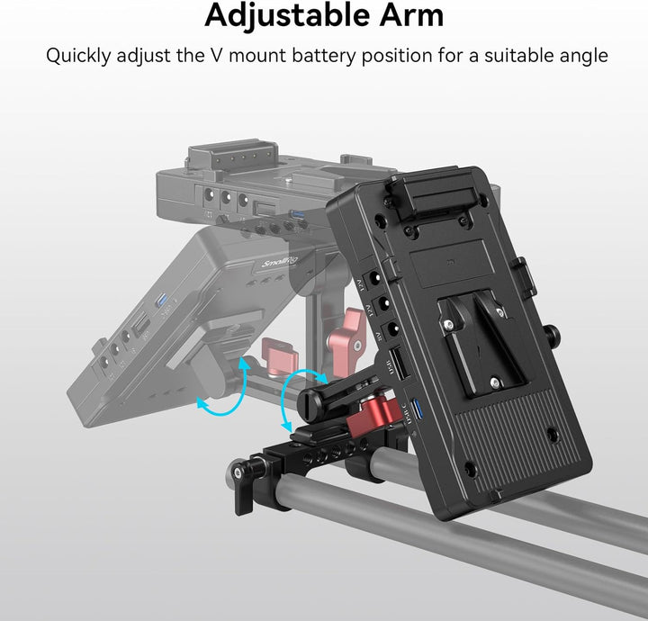 SMALLRIG V Mount Battery Adapter Plate, Adapterplatte Versorgungsverteiler mit 15mm Stangenklemme un