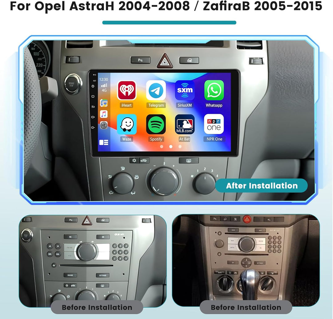 [2G+64G] Hikity Autoradio Für Opel Astra H 2004-2008 Zafira B 2005-2015 Android 15 Wireless Carplay
