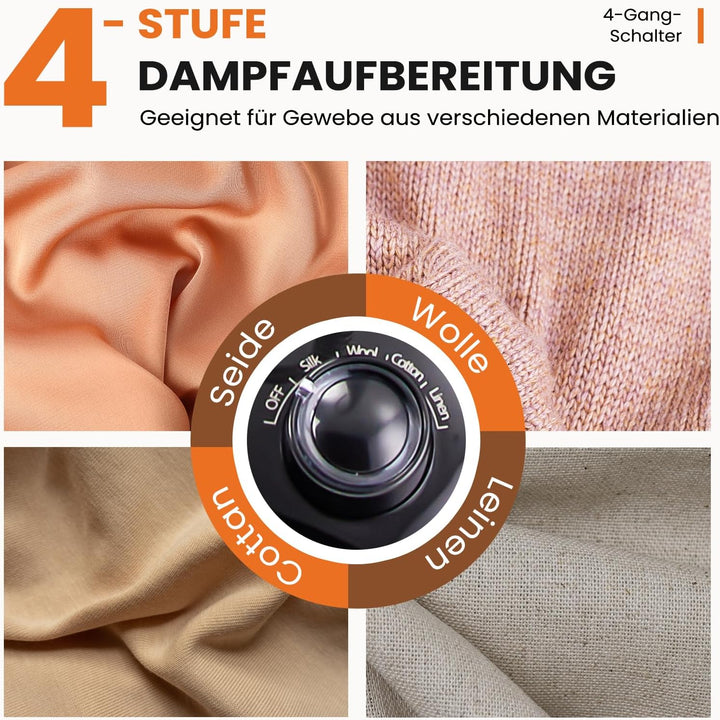 Sweetcrispy Kleiderdampfer 1500 W, leistungsstarker Steamer, vertikaler Dampfbügler mit Rollen, 1,7