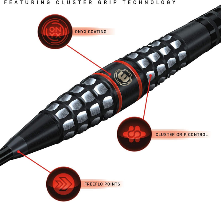 WINMAU Sicario 25g Profi Wolfram Steeltip Dartpfeile Set mit Flights und Schäfte