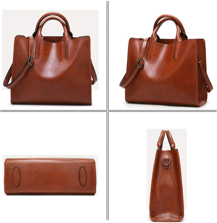 Coolives Damen Shopper Tasche aus PU-Leder mit Schulterriemen Schultertasche Umhängetasche Quadrat H