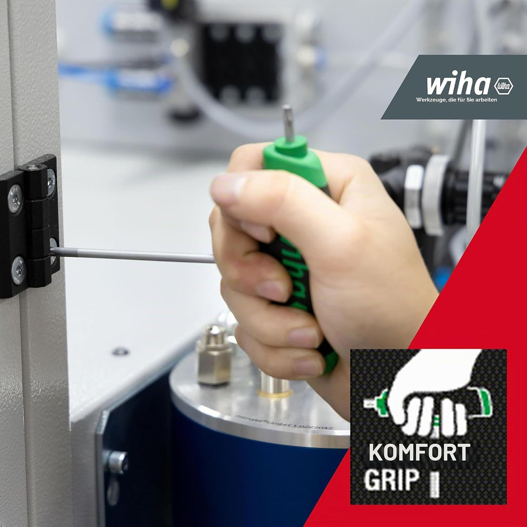 Wiha Stiftschlüssel Set 6-tlg. mit Quergriff TORX® I ComfortGrip mit Seitenabtrieb I Satz T10 - T40