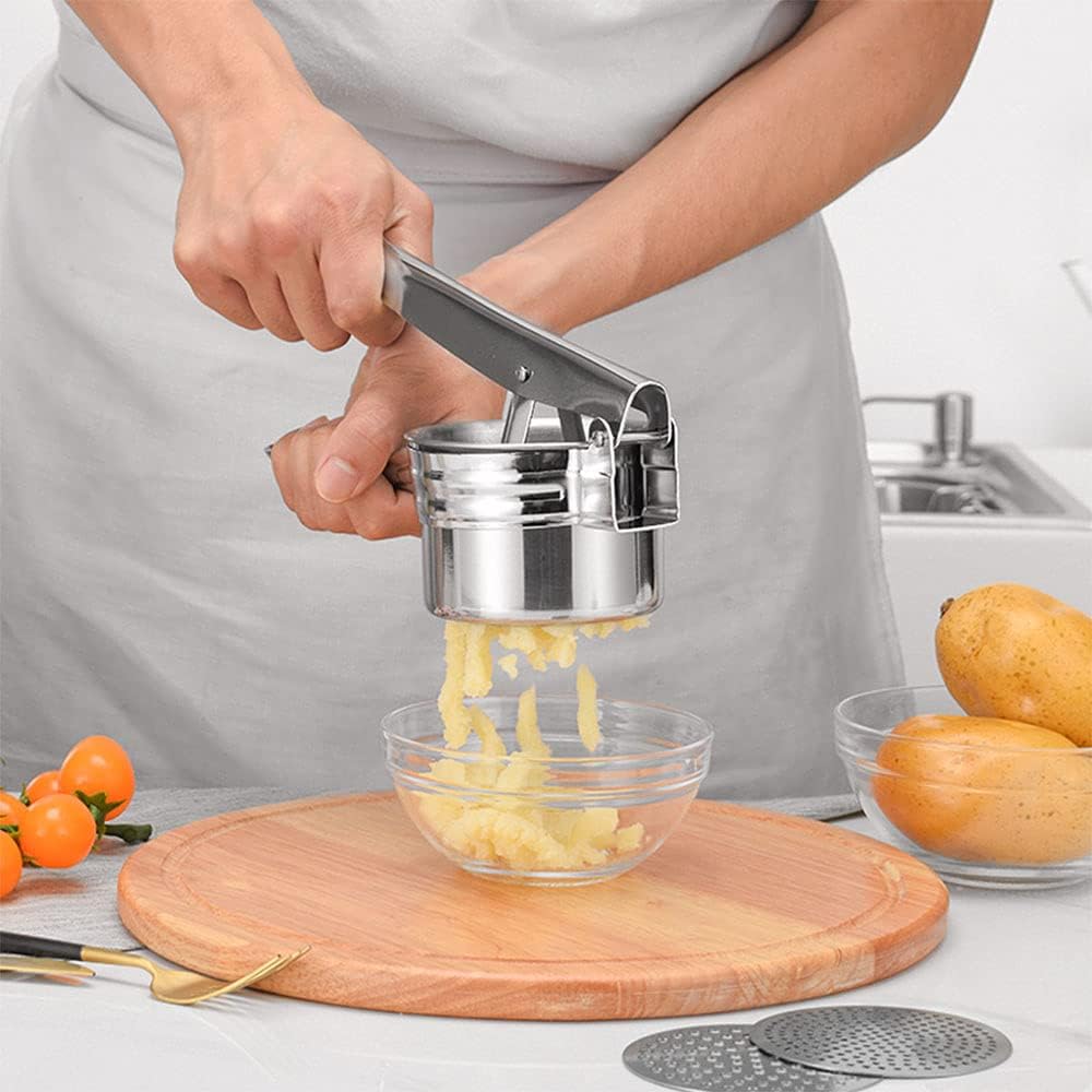 ANCLLO Kartoffelpresse Edelstahl Rostfrei, Professionell Spätzlepresse, Kartoffelstampfer für Babyna
