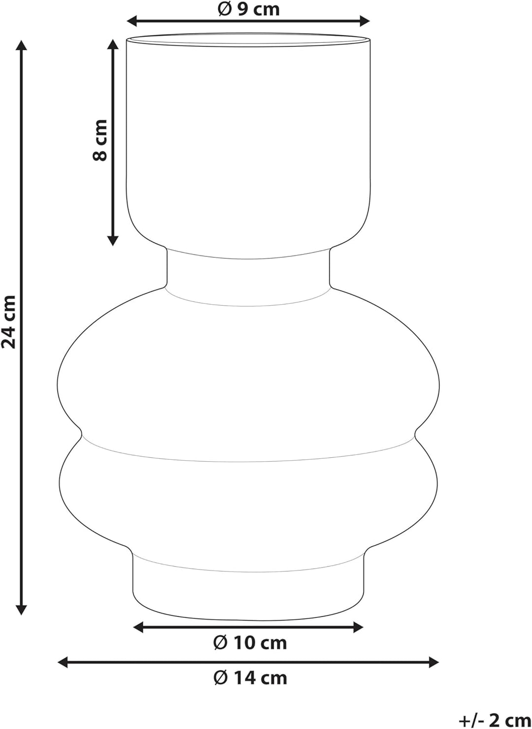 Deko Blumenvase Glas violett 24 cm organische Form mit schmalem Hals Rodia