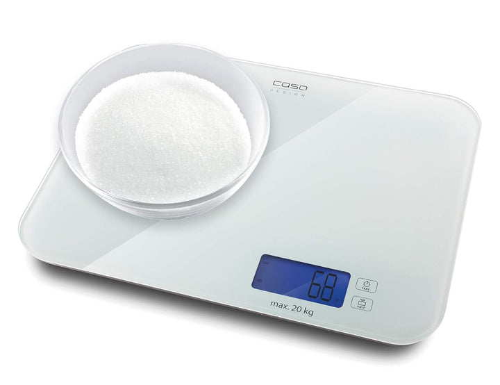 CASO LX 20 - Design Küchenwaage, Testsieger Haus & Garten Wiegeskala bis maximal 20 kg, wertige Glas