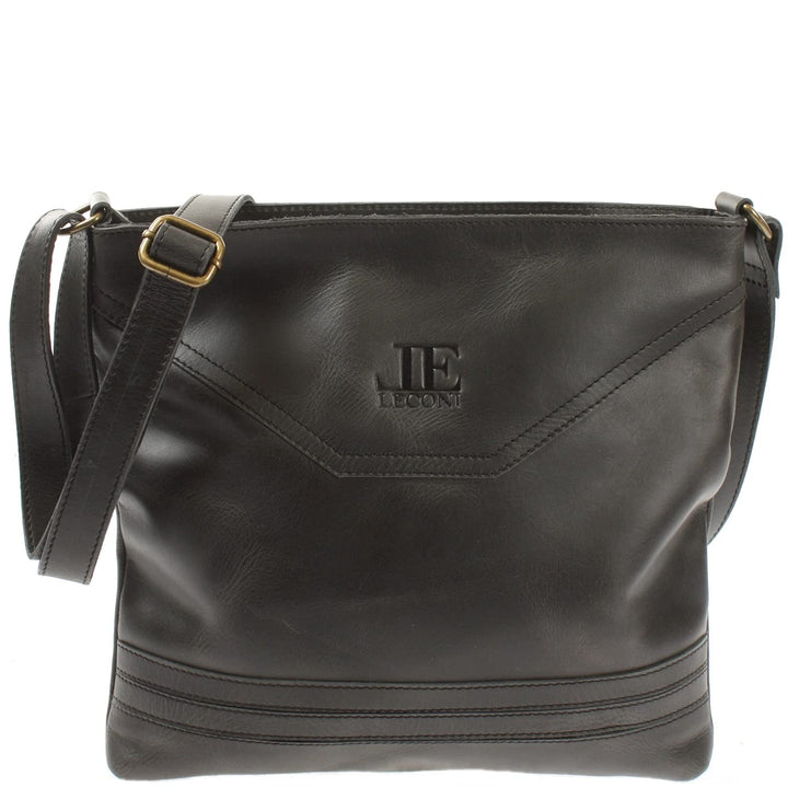 LECONI Schultertasche Damentasche Umhängetasche natur weiche Ledertasche Handtasche Damen Leder 32x2