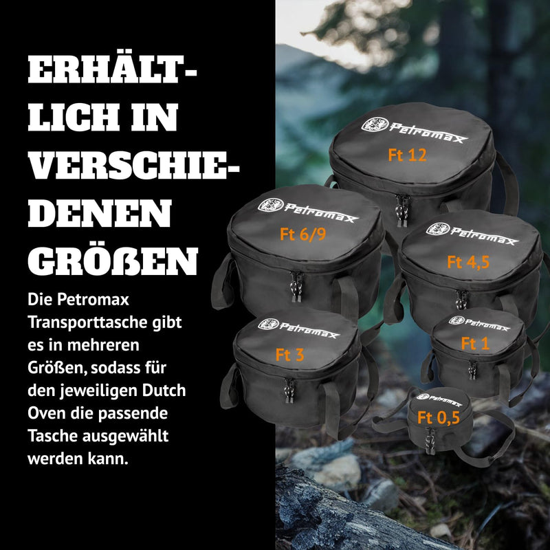 Petromax 1650730 Original Transporttasche für Feuertopf (Schwarz, passend für FT3)