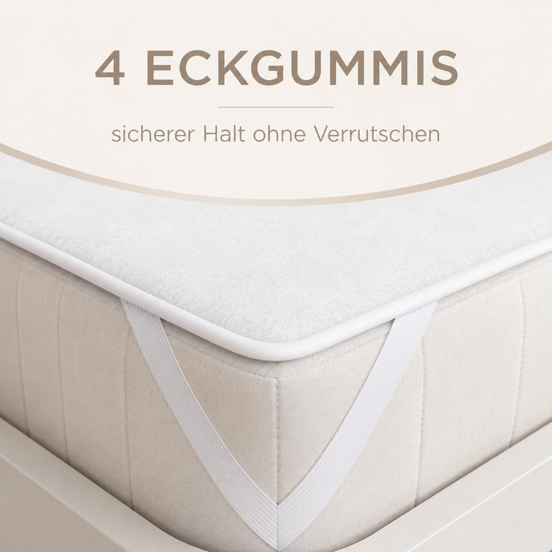 Sei Design wasserdichter Molton-Matratzen-Schoner 100% Baumwolle | wasserundurchlässige Matratzen-Au