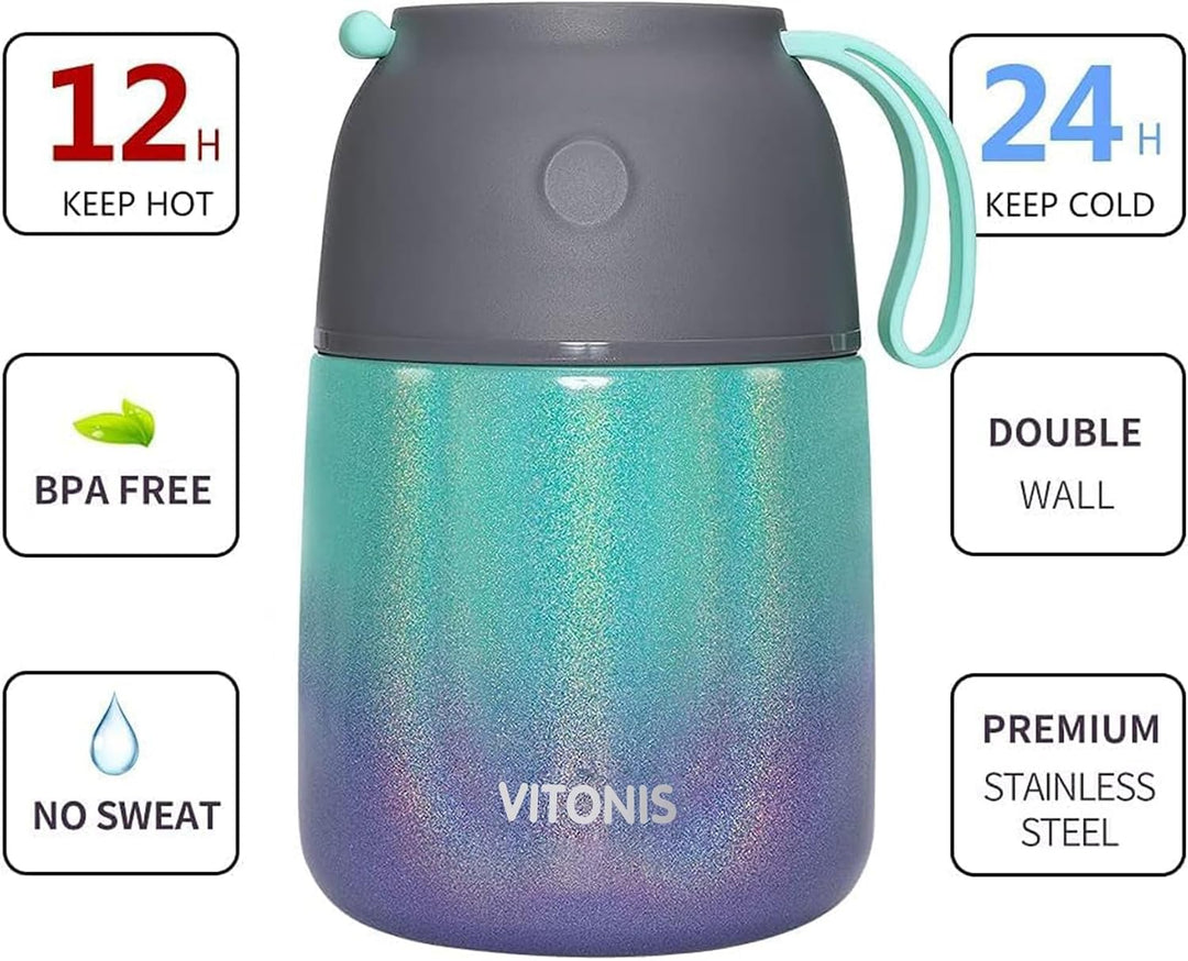 LOGEEYAR Thermobehälter für Essen 500ml Edelstahl Isolierbehälter für warme Speissen, Babynahrung, S