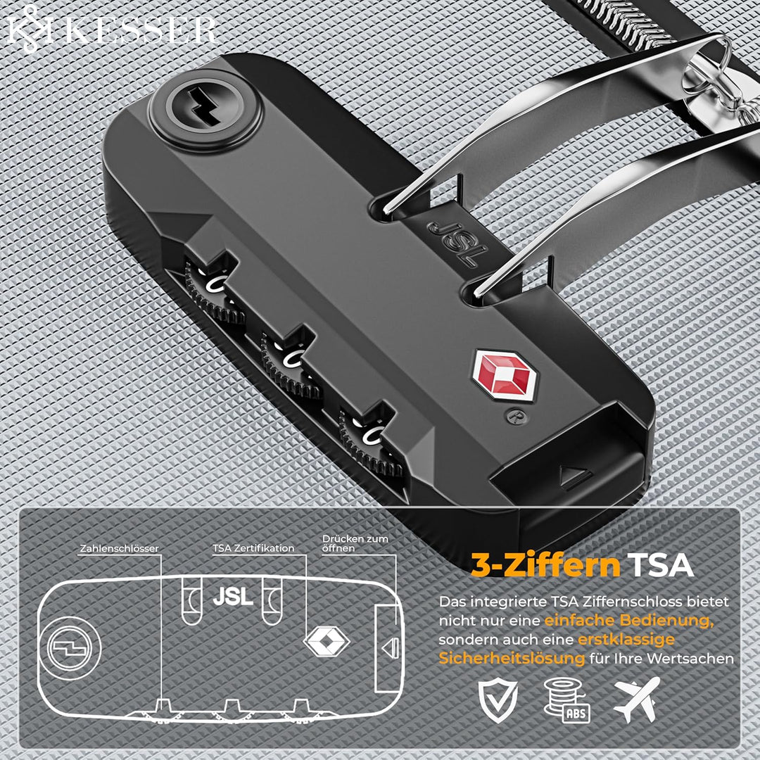KESSER® Reisekoffer Set 4-teilig | Trolley Kofferset Stoffkoffer mit 3-Ziffern-TSA-Schloss, 360° Rol