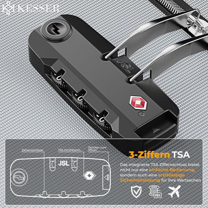 KESSER® Reisekoffer Set 4-teilig | Trolley Kofferset Stoffkoffer mit 3-Ziffern-TSA-Schloss, 360° Rol