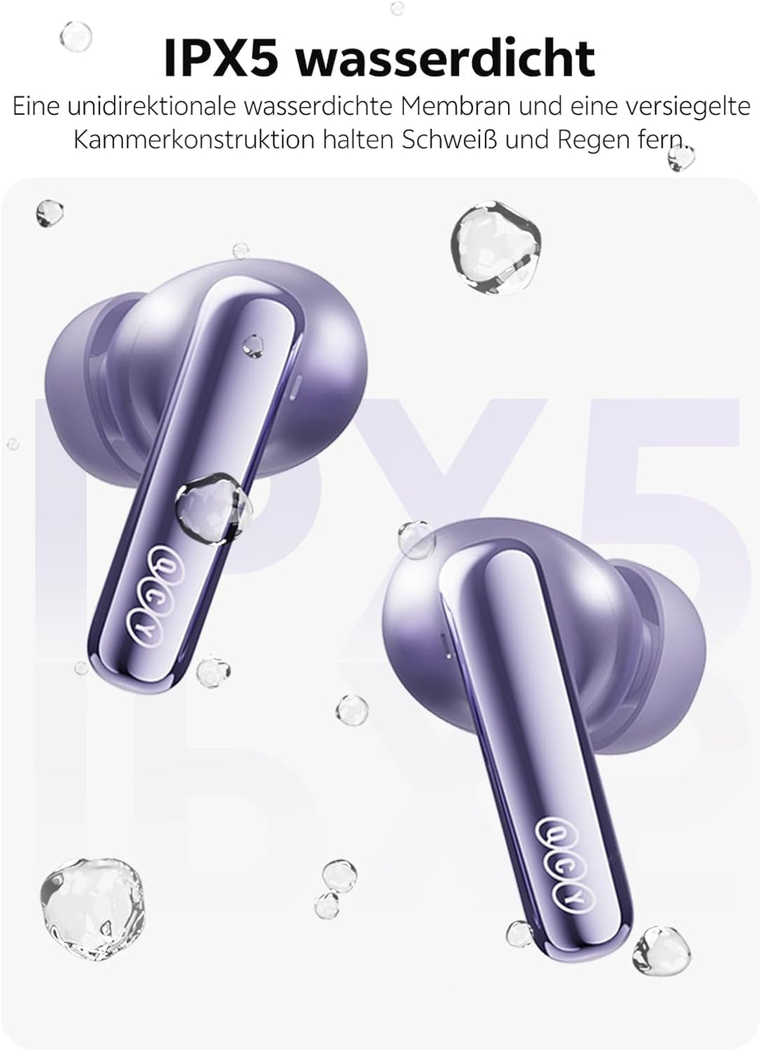 QCY MeloBuds N70 Bluetooth Kopfhörer mit Adaptive Hybride Geräuschunterdrückung,-56dB Noise Cancelli