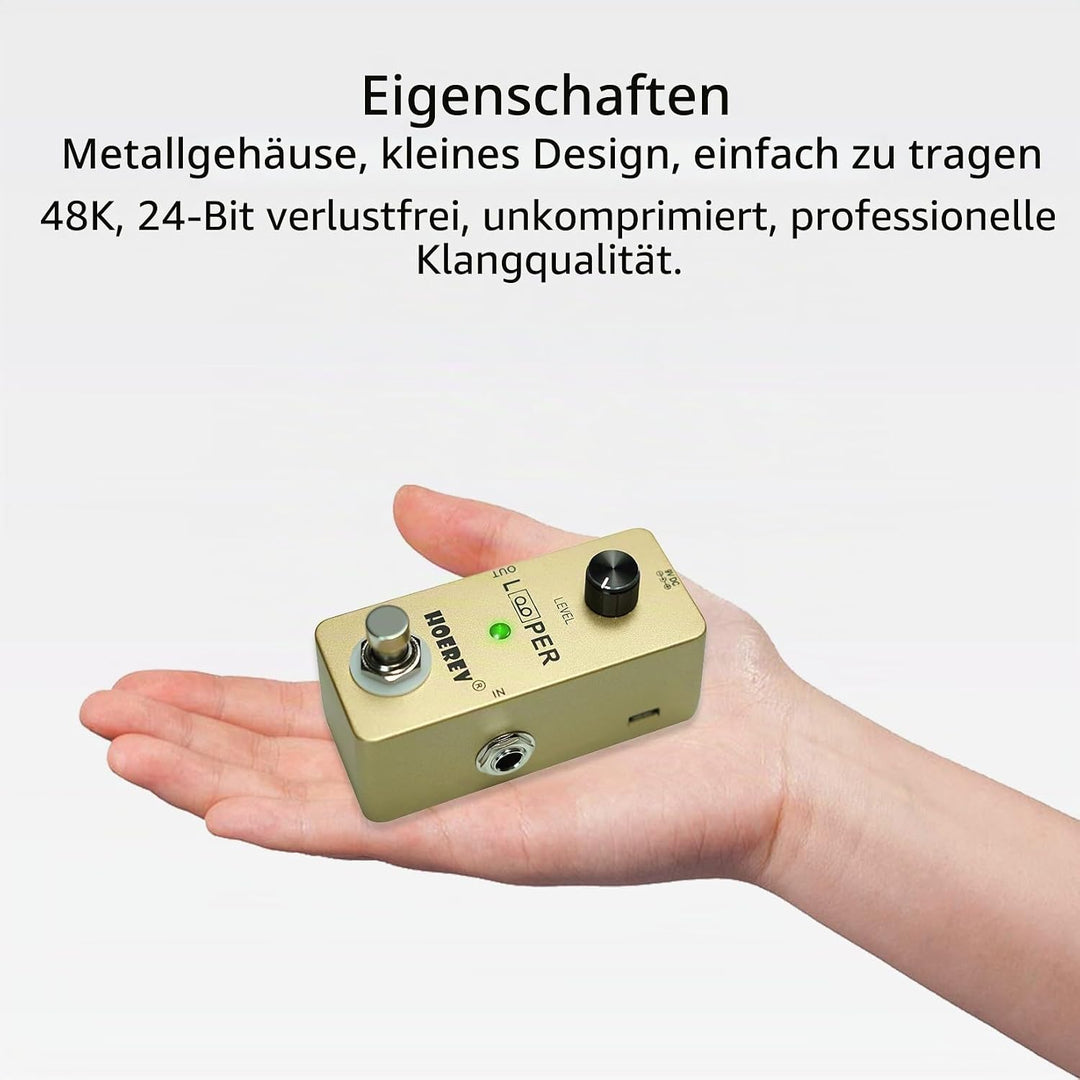Hoerev Gitarre Mini Loop Effektor Looper Sampler Effekte Tuner für elektrische akustische Gitarre Ba