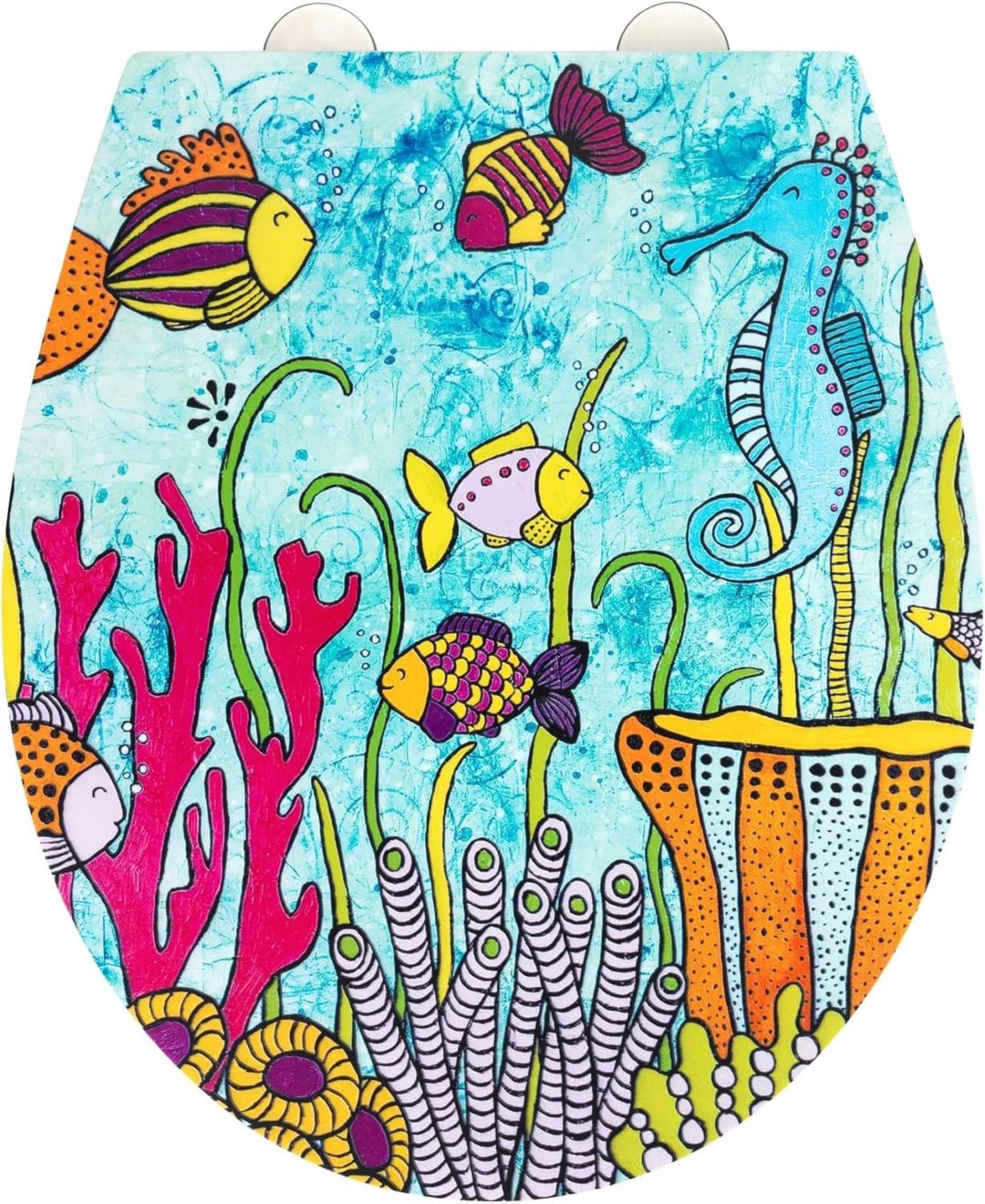 WENKO WC-Sitz Ocean Life, bunter Rollin'Art Toilettensitz mit Relief Oberfläche, hygienische Schnell