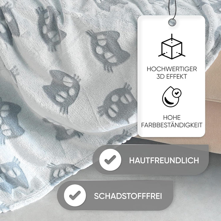 Kuscheldecke Katzenkopf 3D-Effekt 150x200 Moderne Wohndecke flauschig weiche Sofadecke Design 2, Des