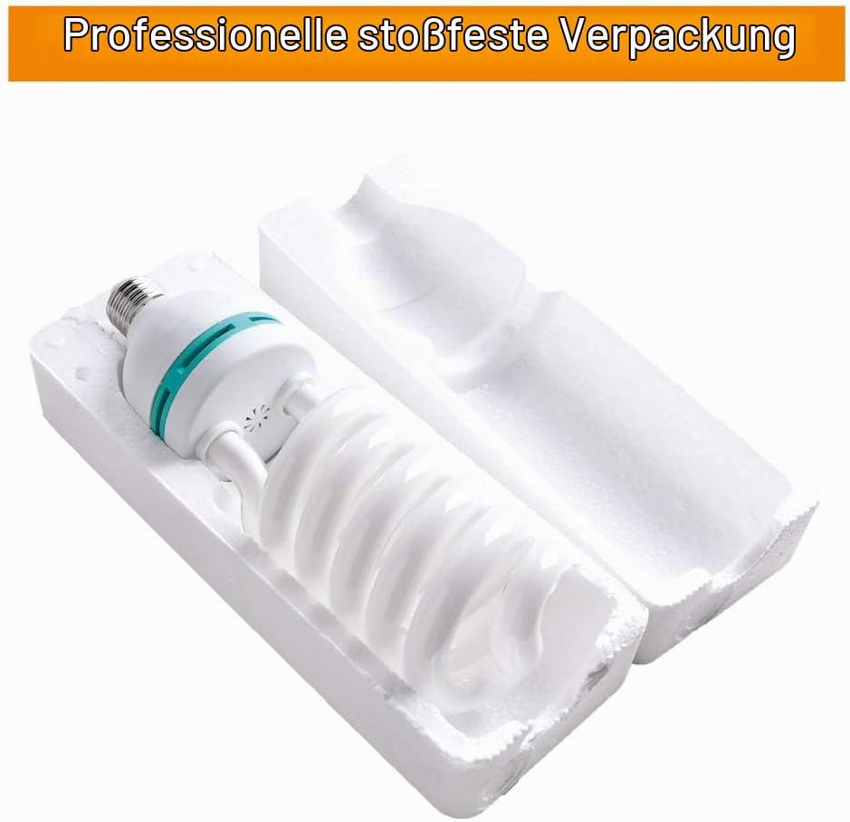 2X135W CFL Fotolampe 5500K Fotoleuchte mit E27 Stecker,FGen Studioleuchte Energiesparende 10000 Stun
